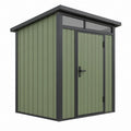Abri de jardin 180 x 120 x 200 cm en acier vert et noir avec porte verrouillable