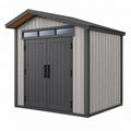 Abri de jardin 180 x 120 x 200 cm gris anthracite en résine double porte moderne