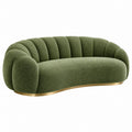Canapé 3 places 220 x 95 x 75 cm en tissu bouclette vert style contemporain