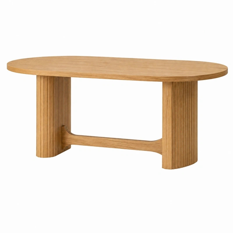Table à manger ovale 180 x 100 x 75 cm en bois marron style contemporain
