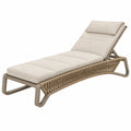 Chaise longue de jardin 200 x 70 cm en métal corde tressée beige réglable